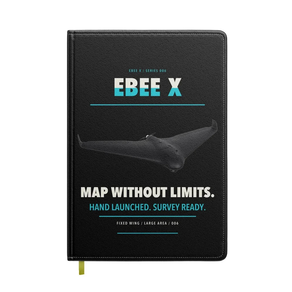 AgEagle eBee X design on black notebook