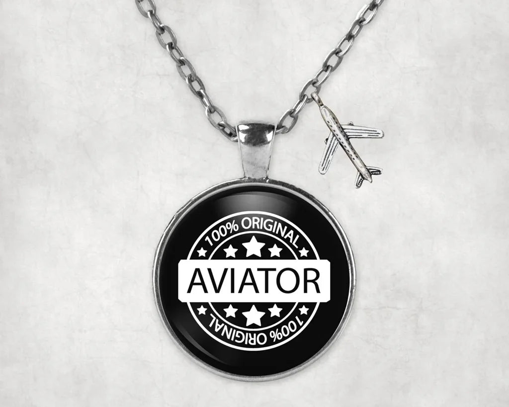 100 Original aviation necklace, stainless steel body with engraved detail.