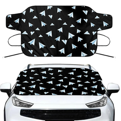 Paper Airplanes (Black) Car aviation design on car windshield cover.