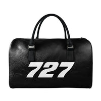 Thumbnail for Boeing 727 Flat Text aviation leather travel bag in full-grain leather.