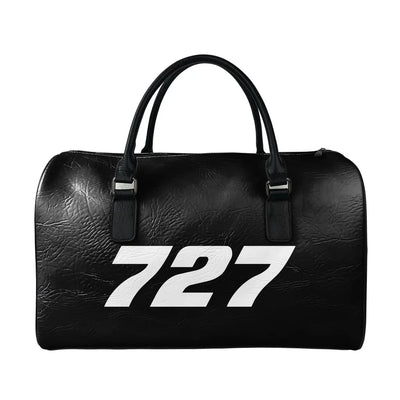 Boeing 727 Flat Text aviation leather travel bag in full-grain leather.