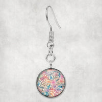 Thumbnail for Side view of Passport Stamps aviation earrings in hypoallergenic alloy, polished finish.