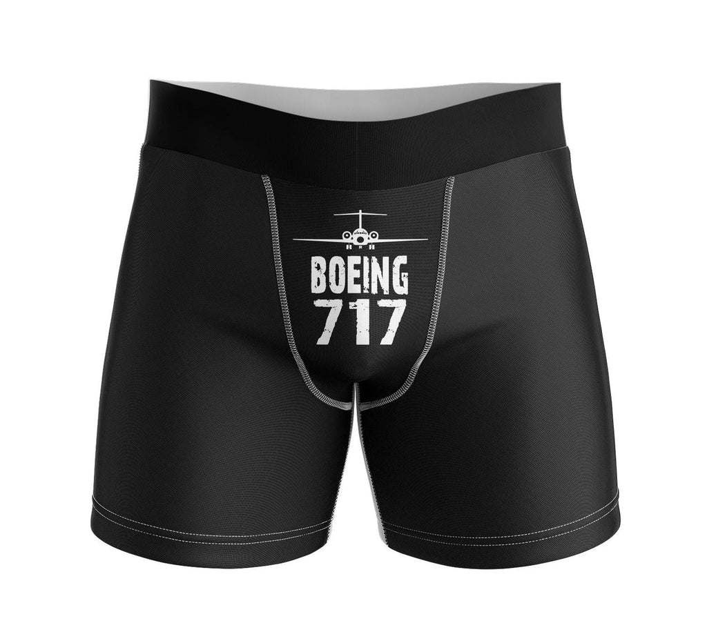 Boeing 717 & Plane aviation design on soft cotton blend men's boxers.