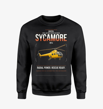 Bristol Sycamore HR14 design on black sweatshirt