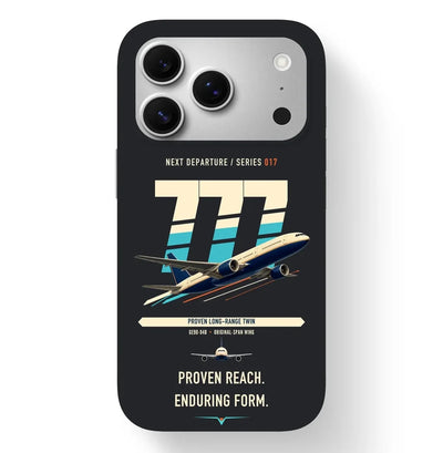 Boeing 777-200ER design on black magsafe iphone case