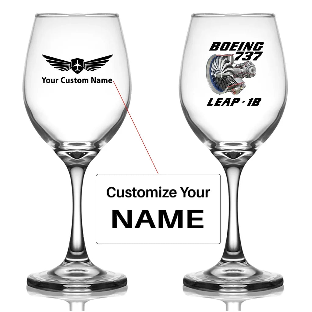 Customisable Boeing 737 Wine Glass