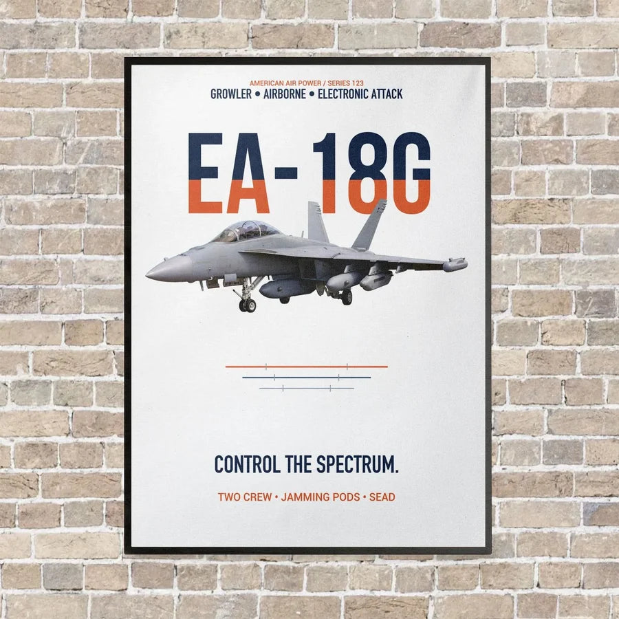 EA-18G Growler Control The Spectrum vertical canvas print - framed - white background