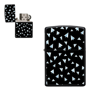Paper Airplanes (Black) aviation metal lighter in premium metal alloy.