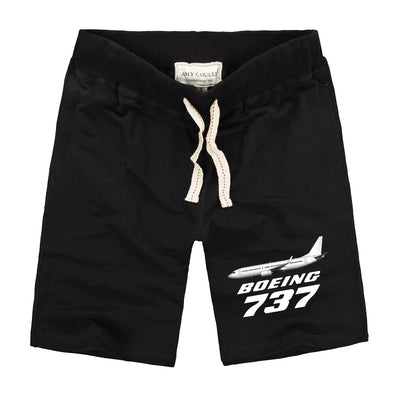 The Boeing 737 aviation design on soft cotton shorts.