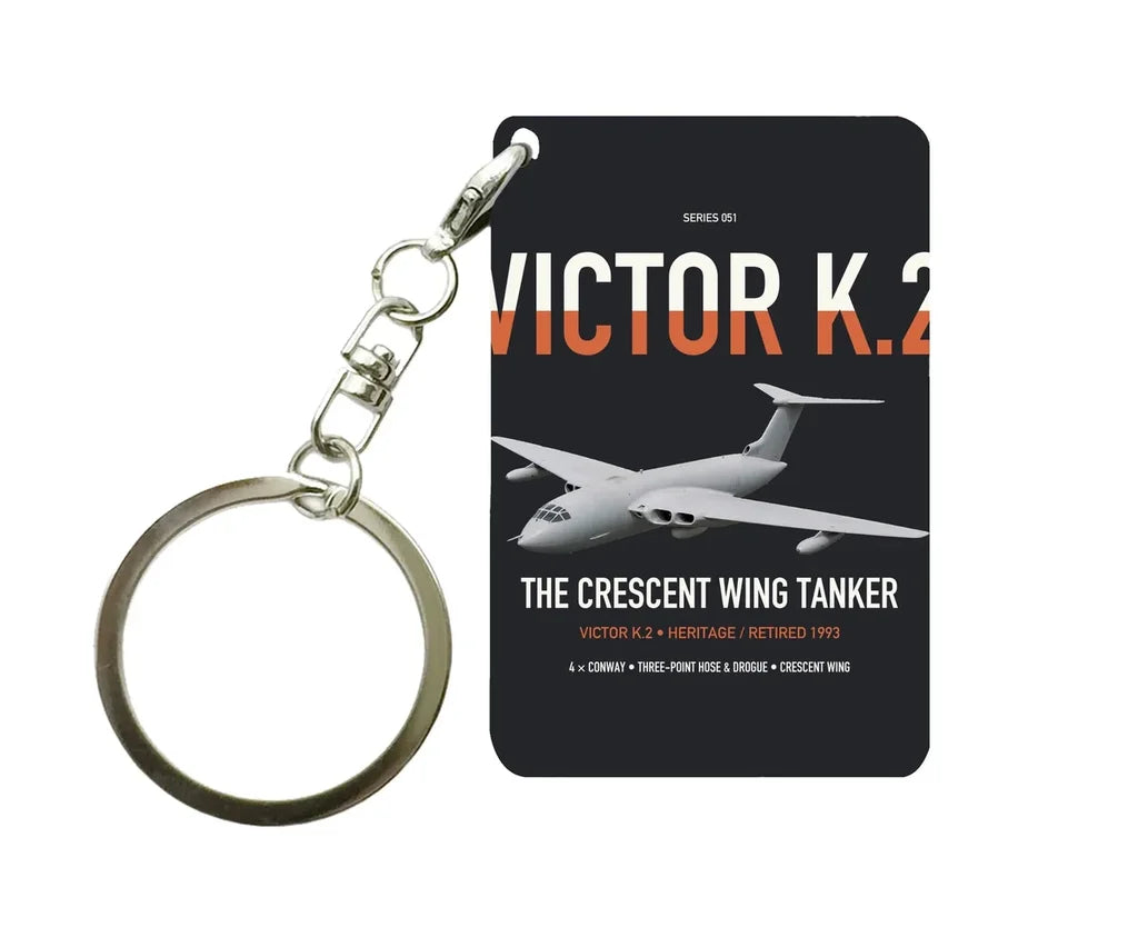 Handley Page Victor K.2 design on black designed key chain, double-side print