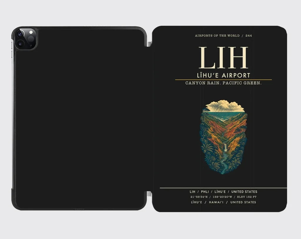 Līhuʻe Airport (LIH) design on black ipad tablet case