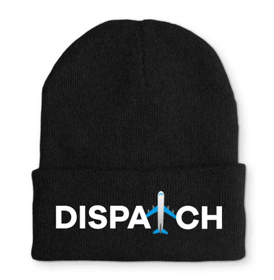 Dispatch Embroidered aviation embroidery on soft knit fabric beanie.