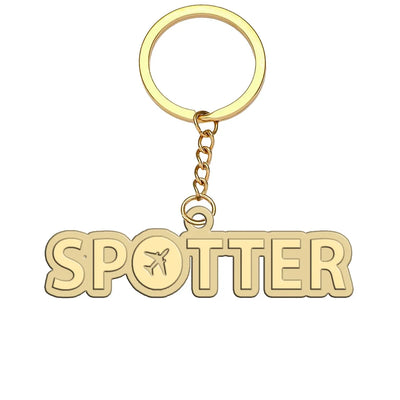 Spotter aviation hollow key chain in polished alloy.