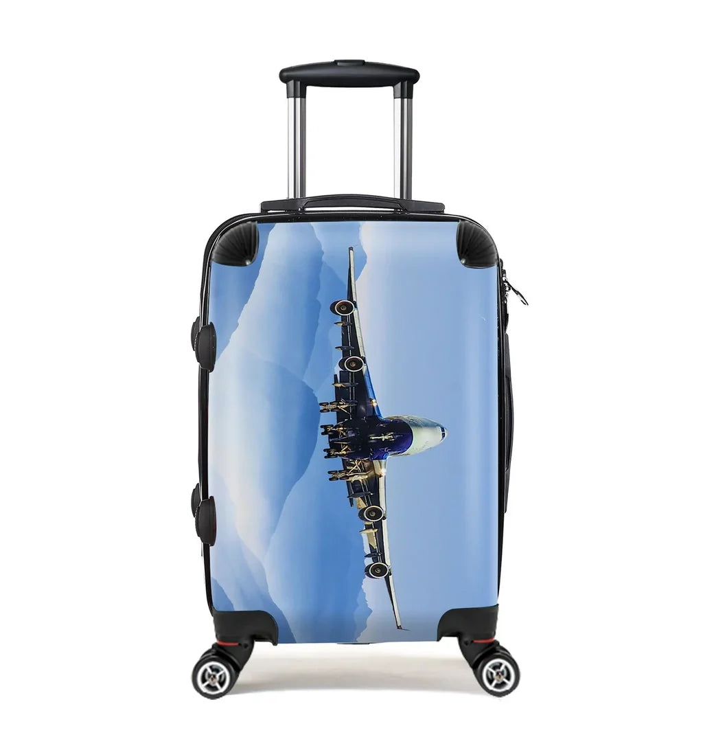 Landing Boeing 747 From Front Cabin Size aviation design luggage, durable shell construction.