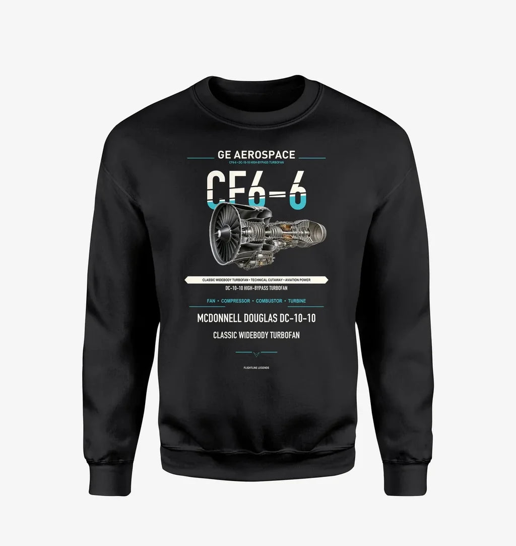 CF6-6 design on black sweatshirt