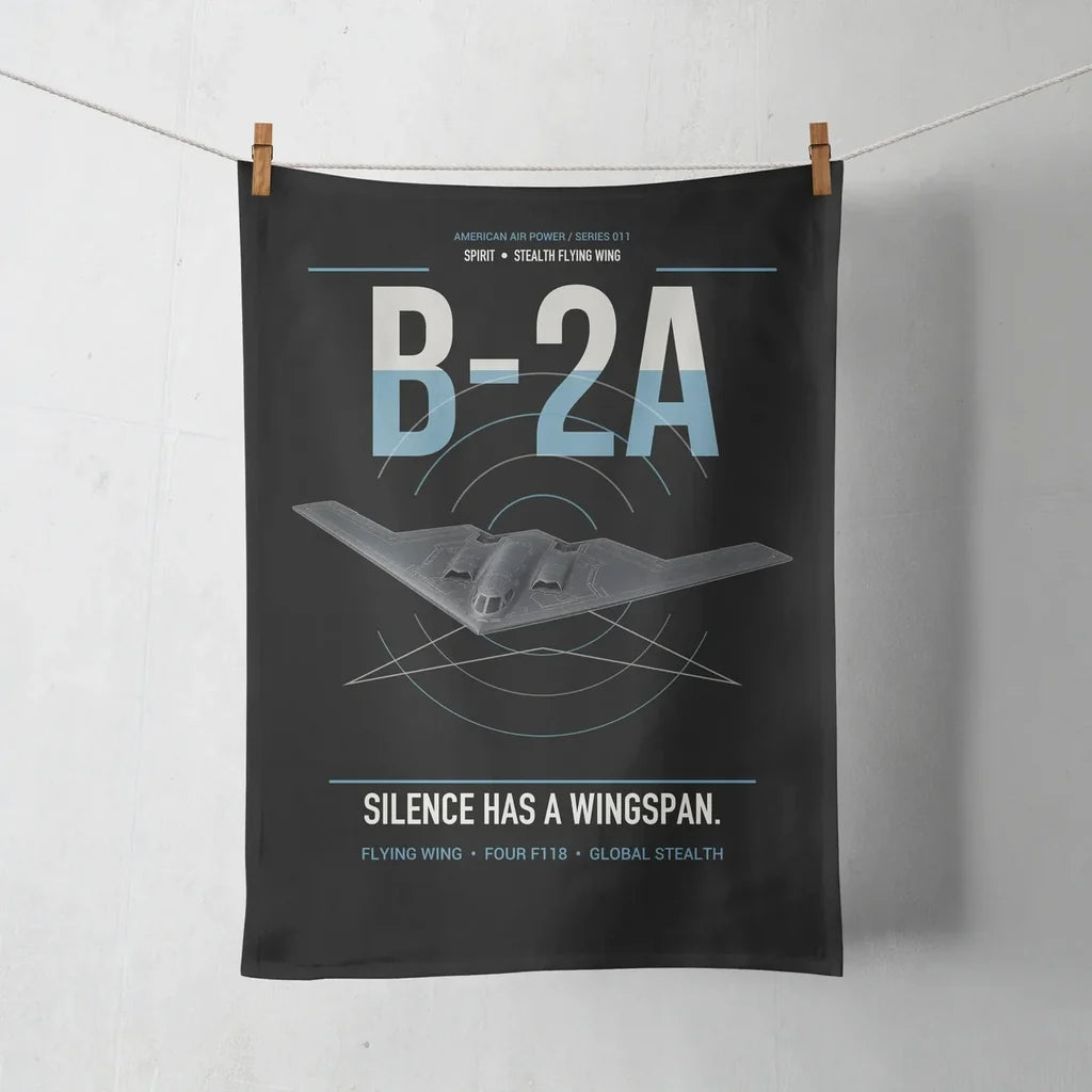 B-2A Spirit design on black towel
