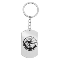Thumbnail for Side view of Aviation Lovers Stainless Steel Key Chains (Double Side) aviation double-side stainless steel key chain in stain.