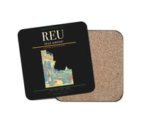 Thumbnail for Reus Airport (REU) design on black 1 piece coaster