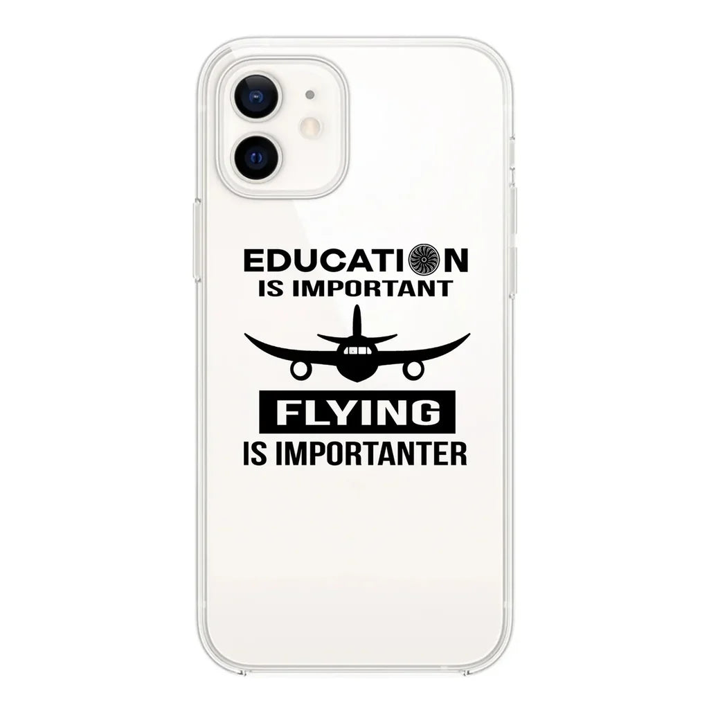 Flying is Importanter Transparent Silicone aviation print transparent iPhone case, fits iPhone.