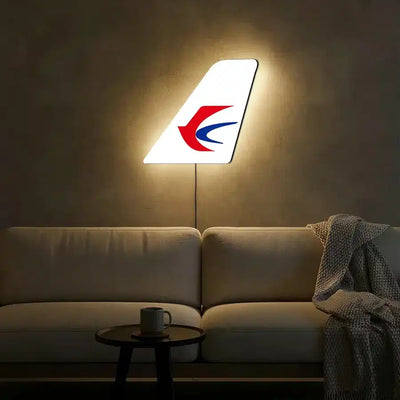 China Eastern Airlines aviation design on durable metal with LED aircraft tail wall art.