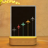 Thumbnail for Black & White Super Travel Icons Black aviation themed night lamp, premium acrylic with LED.