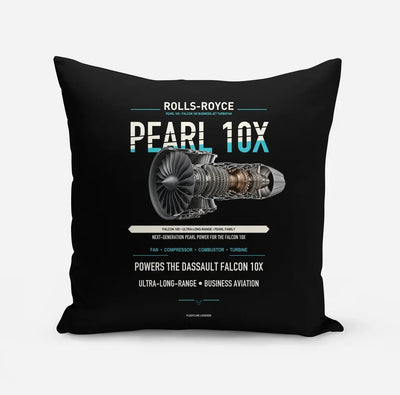PEARL 10X design on black pillow