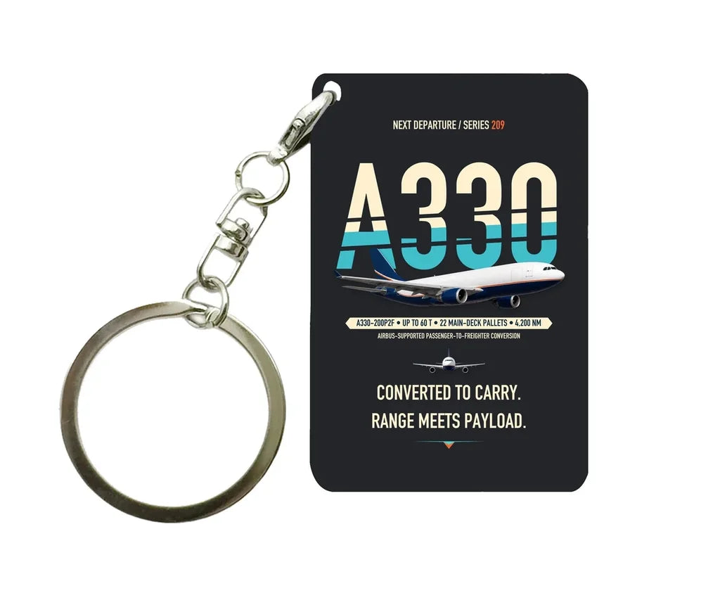 Airbus A330-200P2F Key Chain design on black key chain
