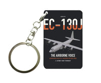 Thumbnail for EC-130J Commando Solo III design on black designed key chain, double-side print