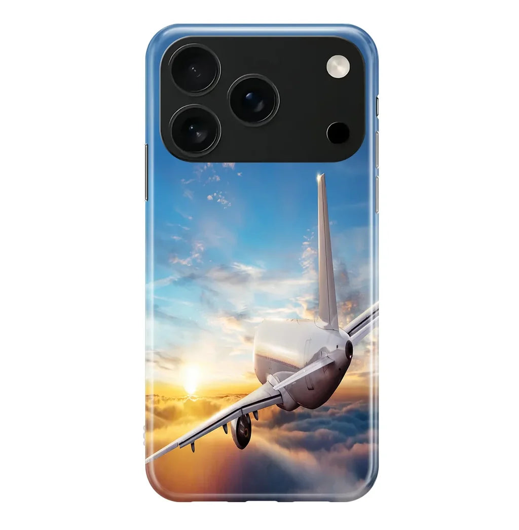 Airliner Jet Cruising over Clouds iPhone Case