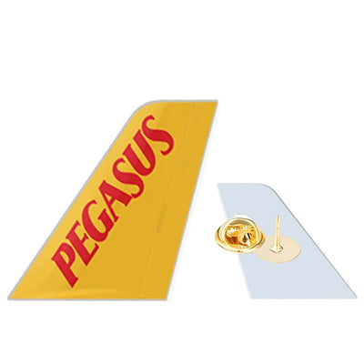 Pegasus Airlines aviation design tail-shape badge pin in polished alloy.