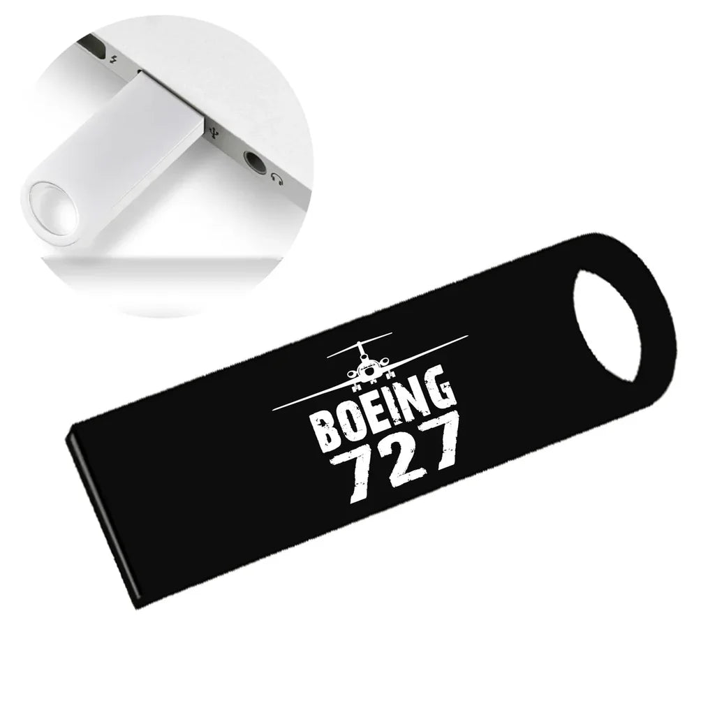 Boeing 727 & Plane aviation design on durable waterproof casing waterproof USB device.