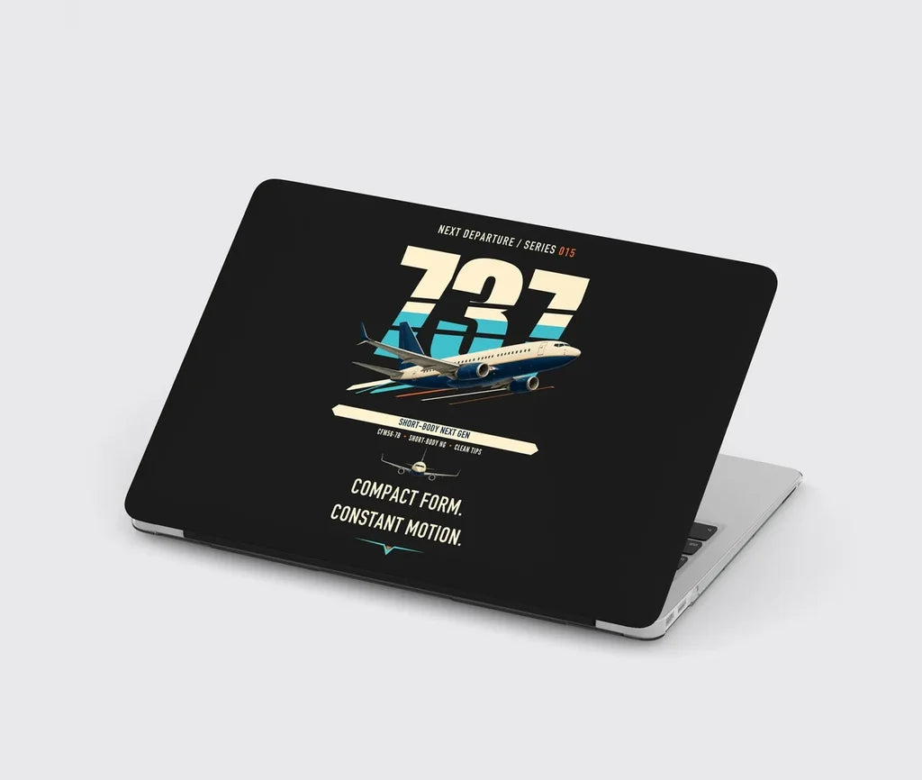 Boeing 737-700 NG design on black MacBook case