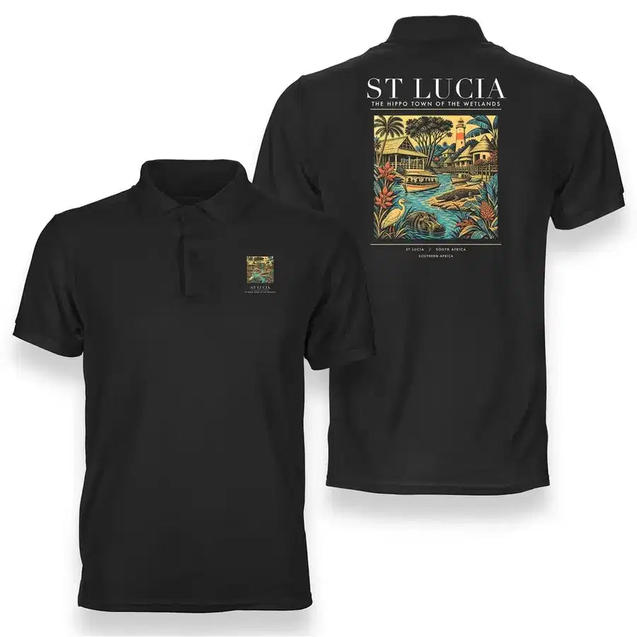 ST LUCIA - Poster - Double-Side Polo - Black