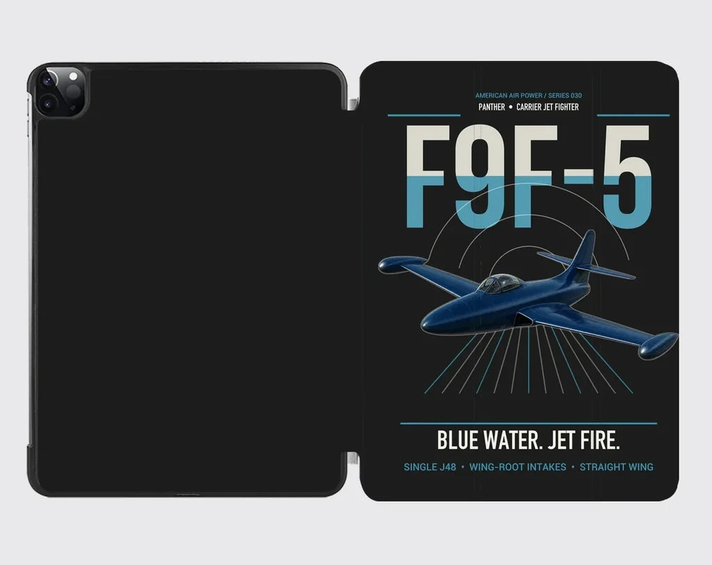 F9F-5 Panther design on black ipad tablet case