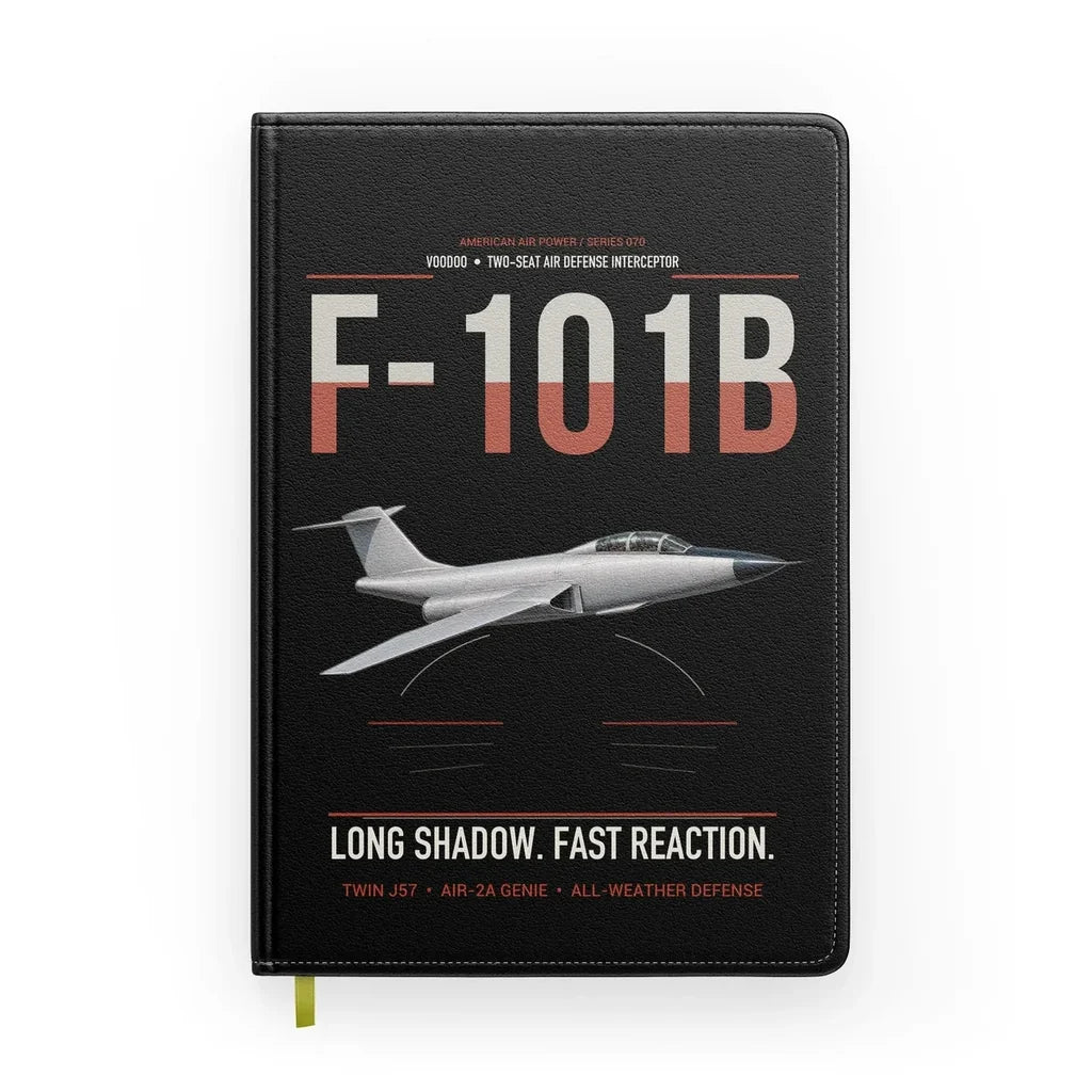 F-101B Voodoo design on black notebook