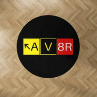 Thumbnail for AV8R Carpet & Floor Mats (Round) aviation design on durable carpet pile with non-slip backing round carpet floor mat.