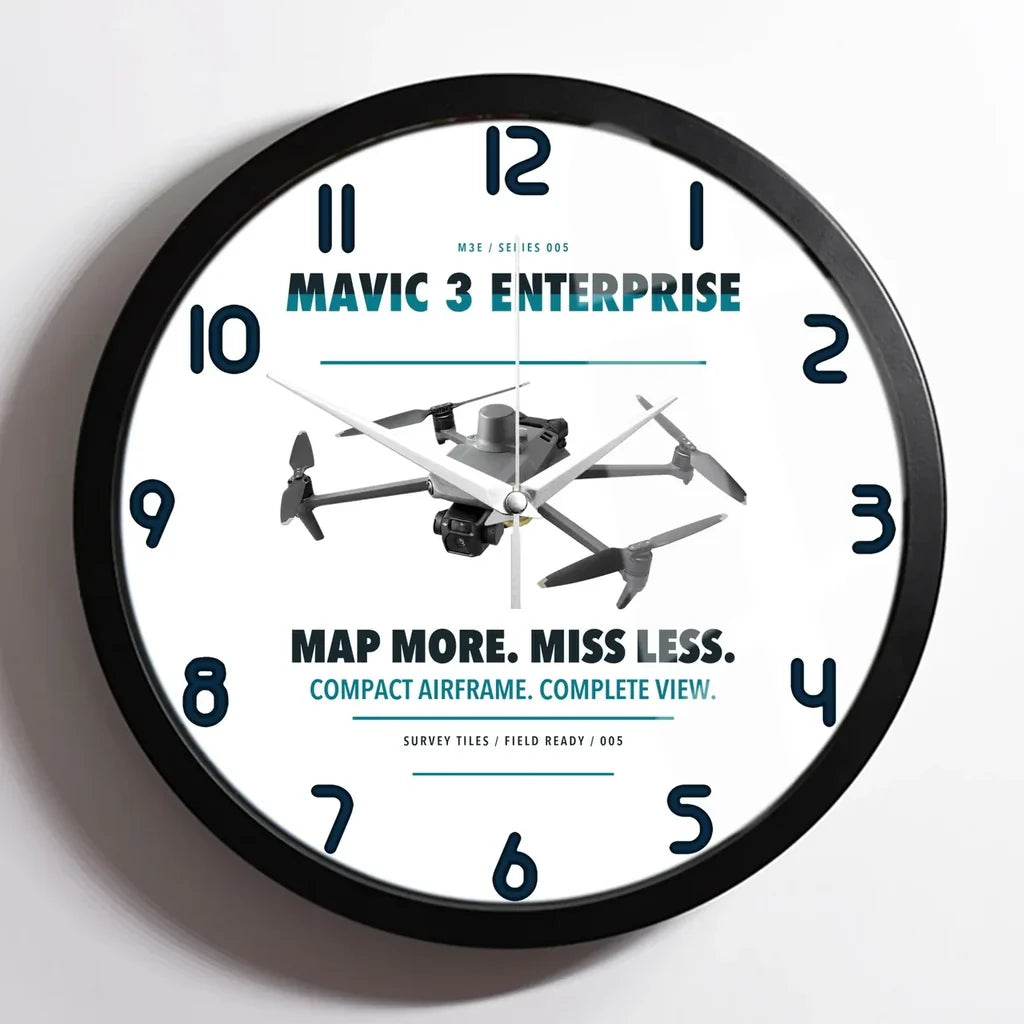 DJI Mavic 3 Enterprise design on white framed wall clock
