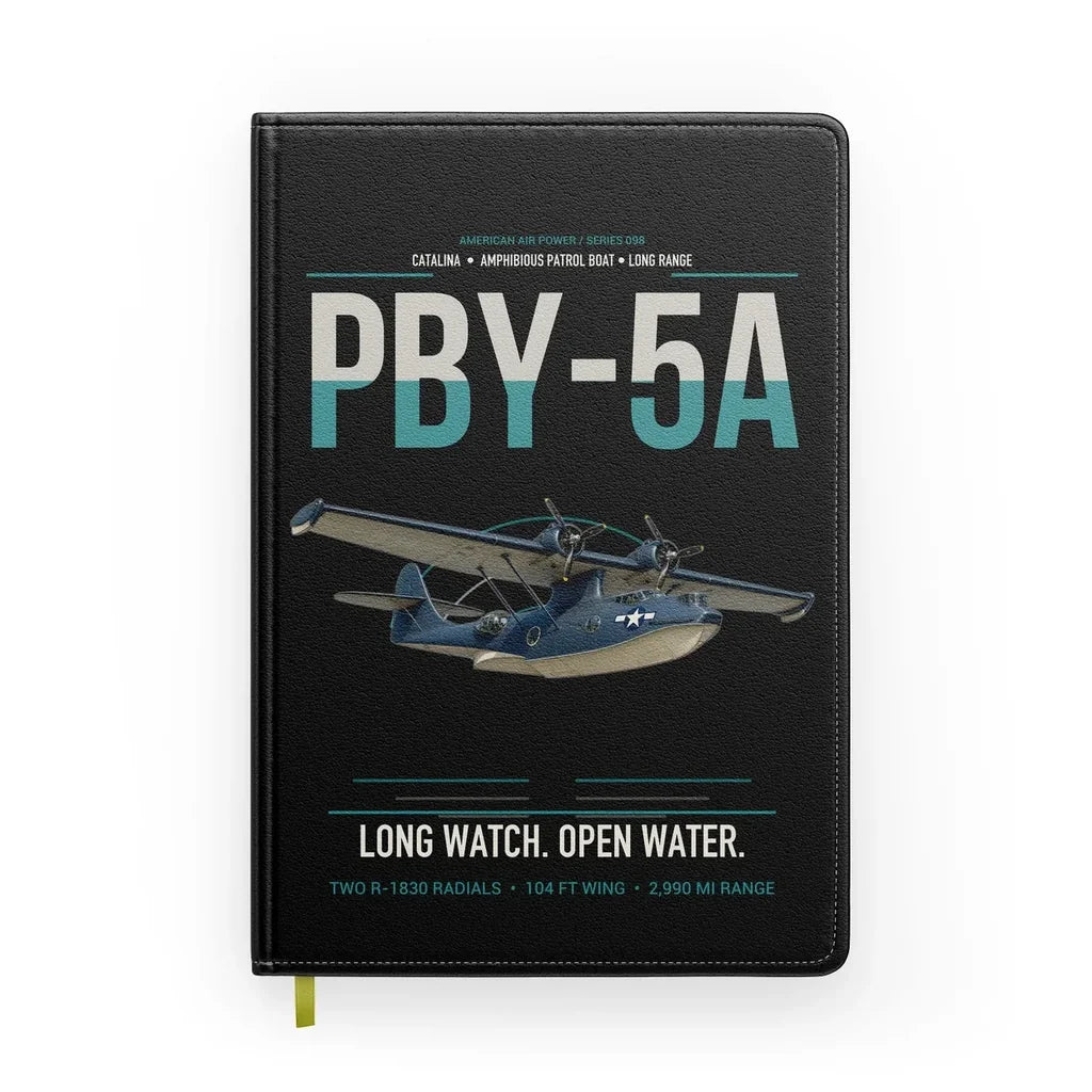 PBY-5A Catalina design on black notebook