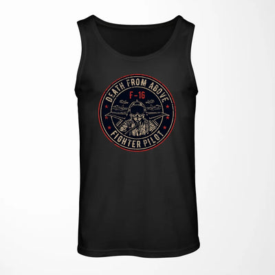 Fighter Jet 16 - Death From Above aviation design on breathable cotton tank top.