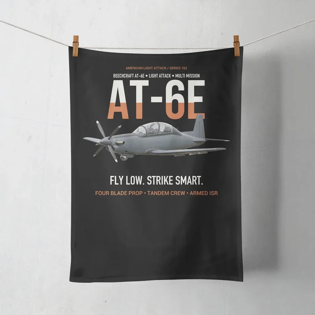 AT-6E Wolverine Light Attack design on black towel