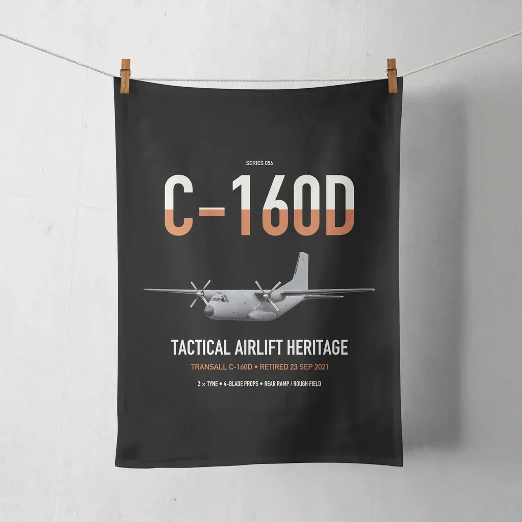Transall C-160D design on black towel