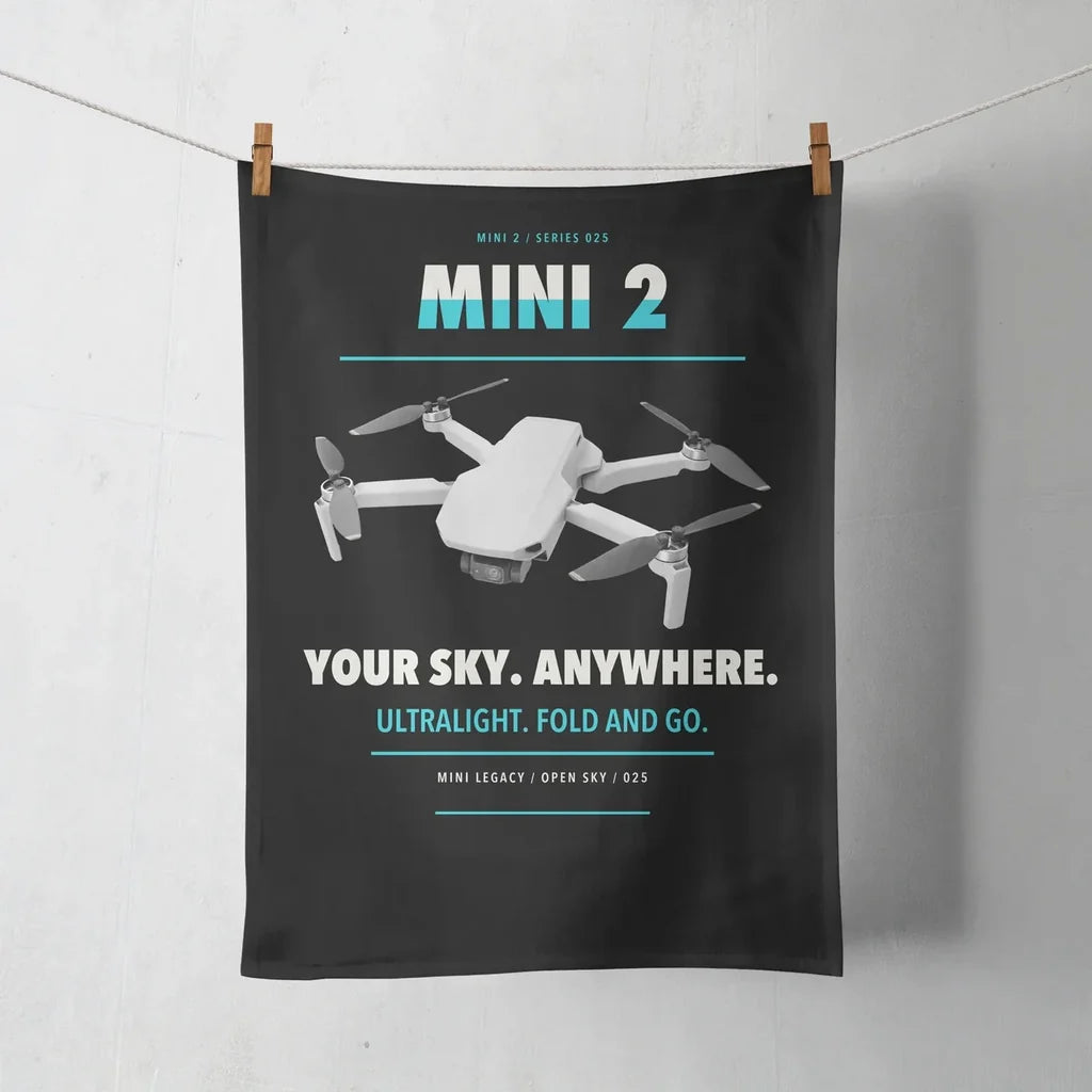 DJI Mini 2 design on black towel