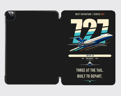 Boeing 727-200 design on black ipad tablet case