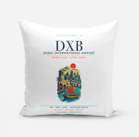 Thumbnail for Dubai International Airport (DXB) design on white pillow