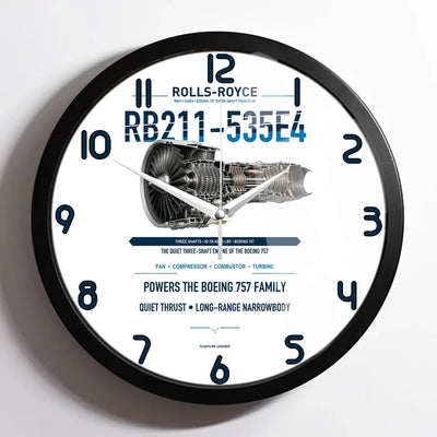 RB211-535E4 design on white framed wall clock
