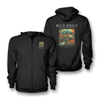 Thumbnail for BLUE RIDGE - Poster - Zipped Hoodie - Black