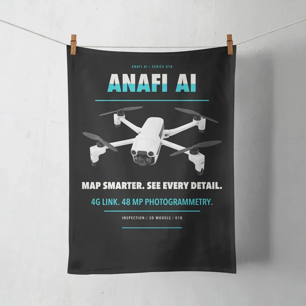 Parrot ANAFI Ai design on black towel