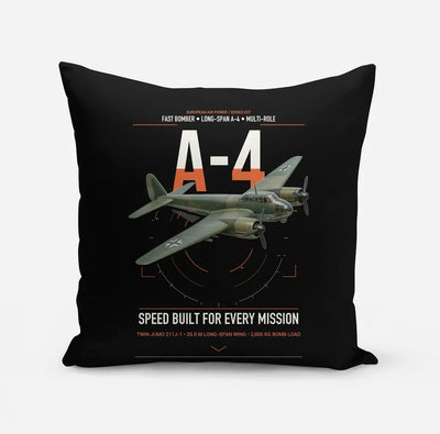 Junkers Ju 88A-4 design on black pillow