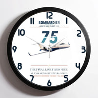 Thumbnail for Bombardier Learjet 75 Liberty design on white framed wall clock