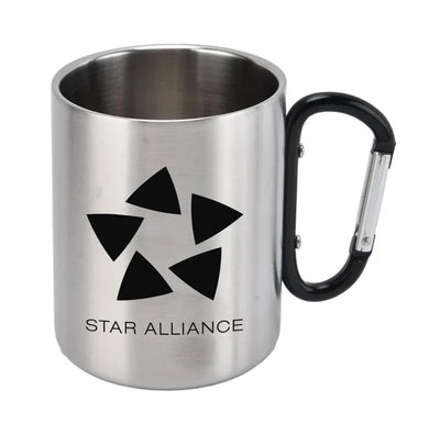 Star Alliance Airlines aviation design on outdoor mug, durable insulated construction.